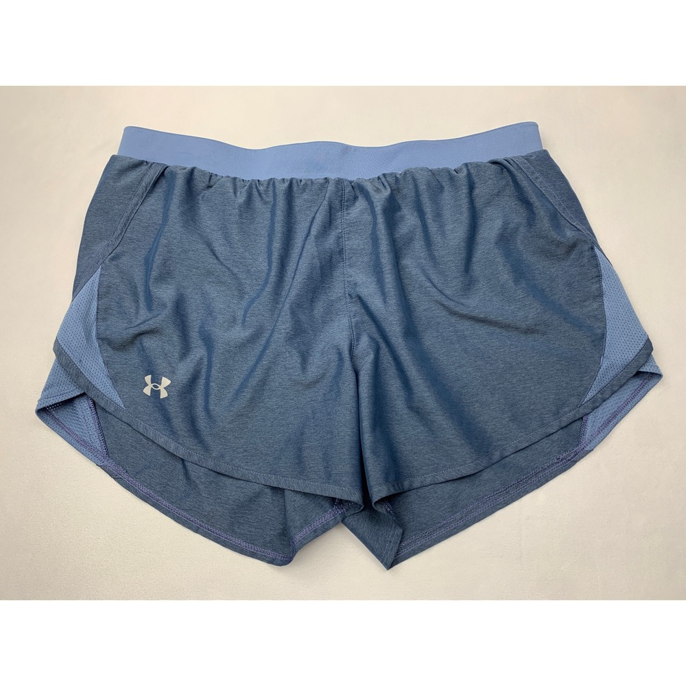 Under Armour Womens Blue HeatGear Fly By Running‎ Shorts Size Large Loose Fit